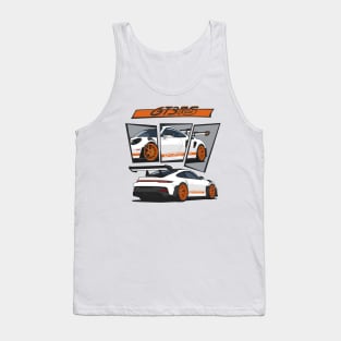 car 911 gt3 rs racing edition detail white orange Tank Top